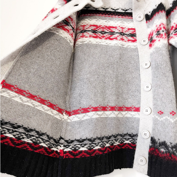 GREATPLAINS Lambswool Angora Fair Isle Snowflakes Cardigan in Multi Size L - Picture 13 of 15